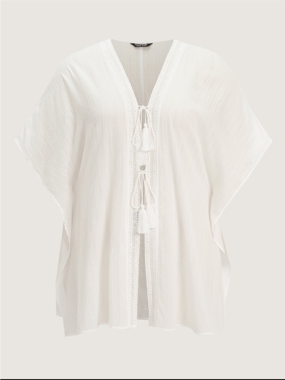 BloomChic Pure Cotton Tassels Sheer Kimono size L (12) - Picture 6 of 13